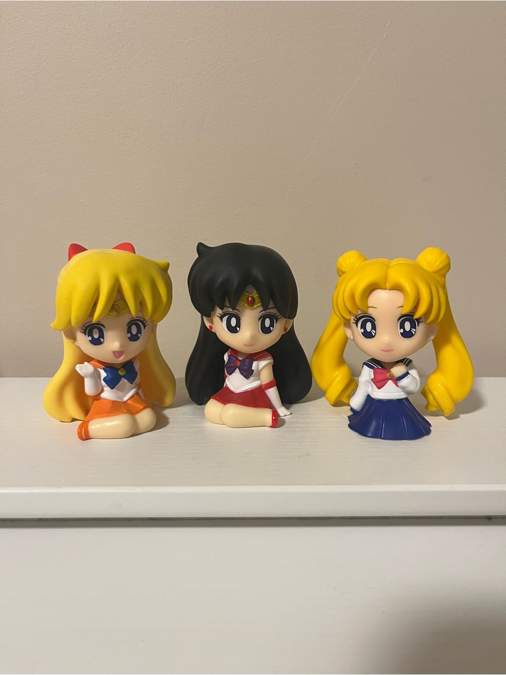 Sailor Moon Chibi Figure Set - Yellow, Black, Orange Hair Variants